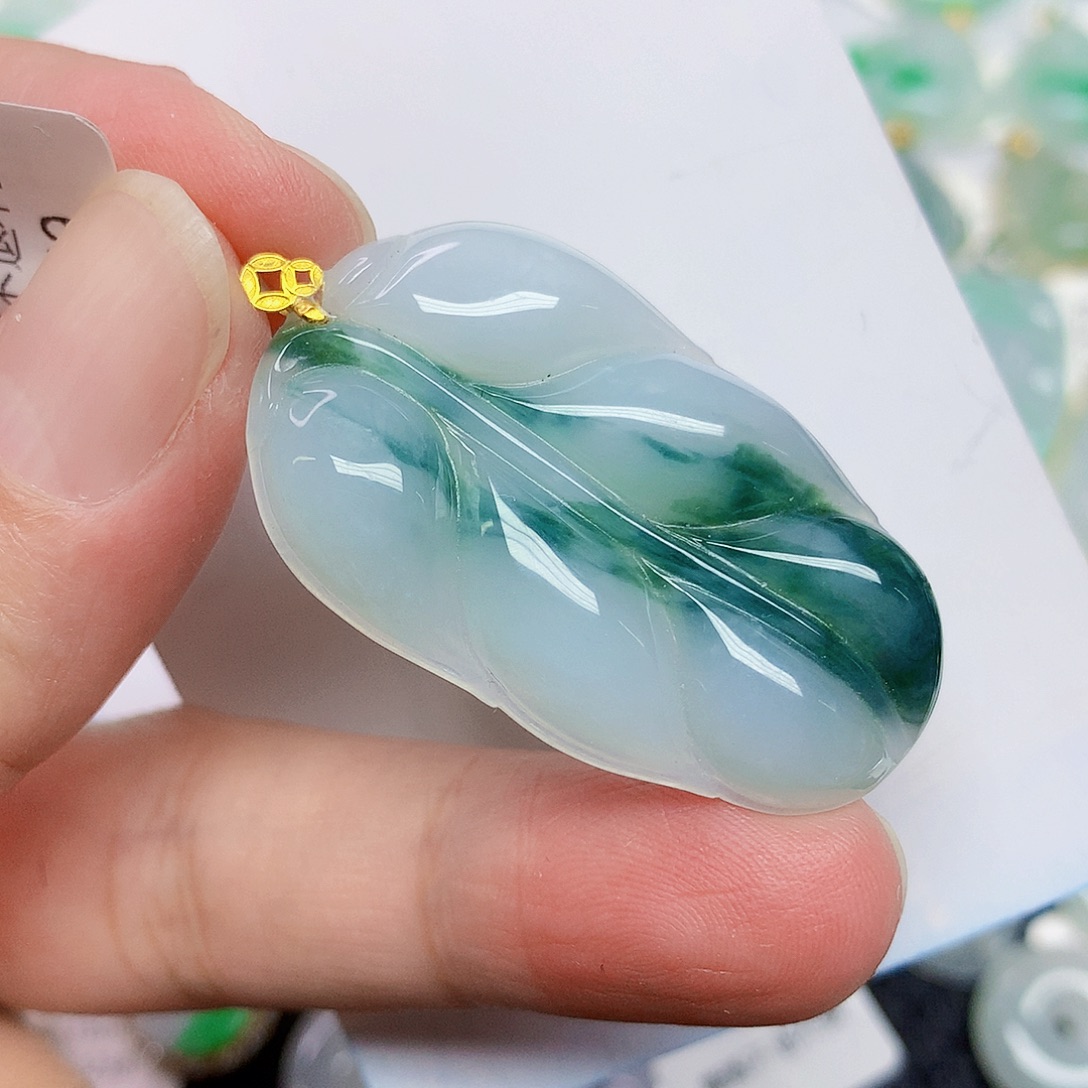 翡翠18K金镶嵌颈饰3457788