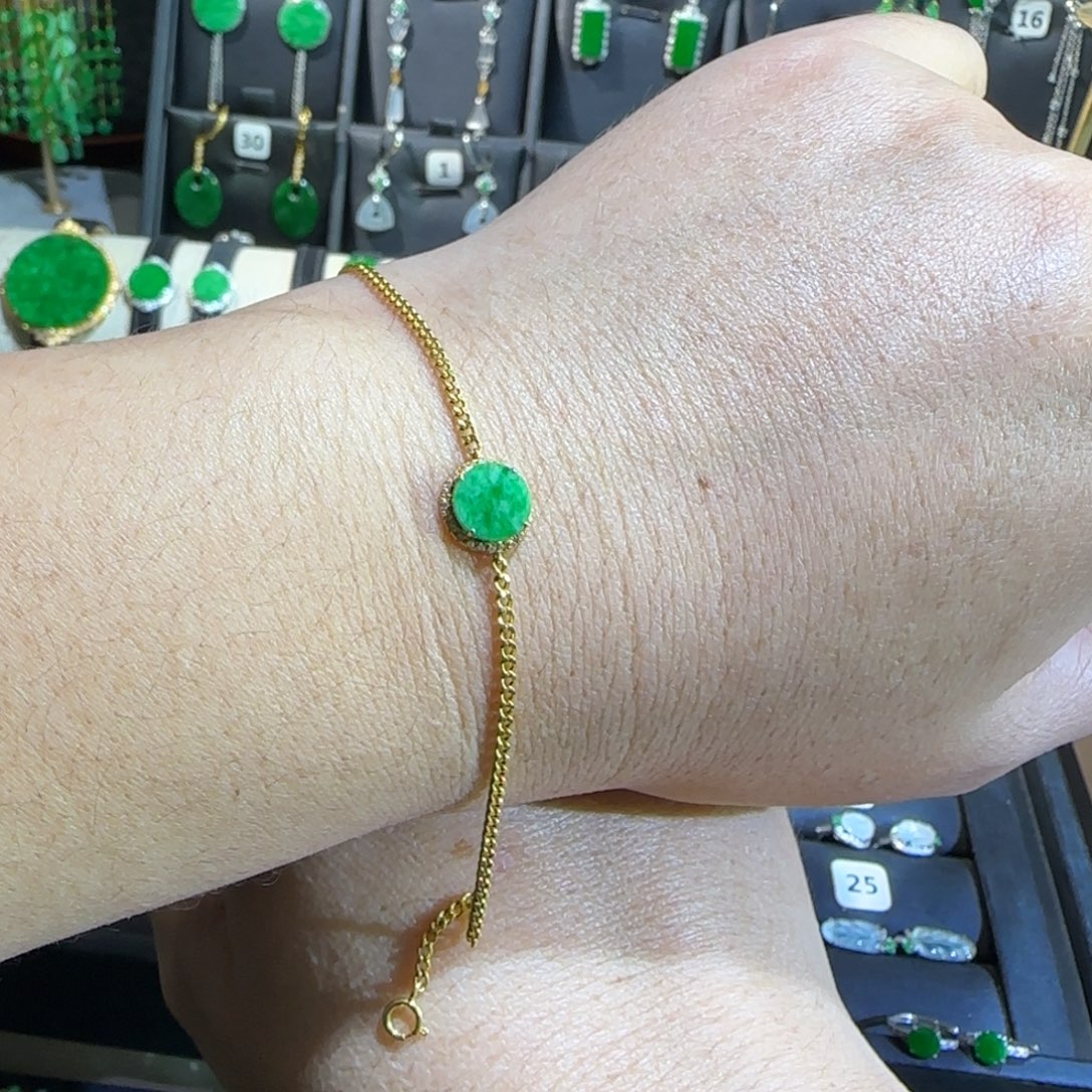 翡翠18K金镶嵌颈饰手链