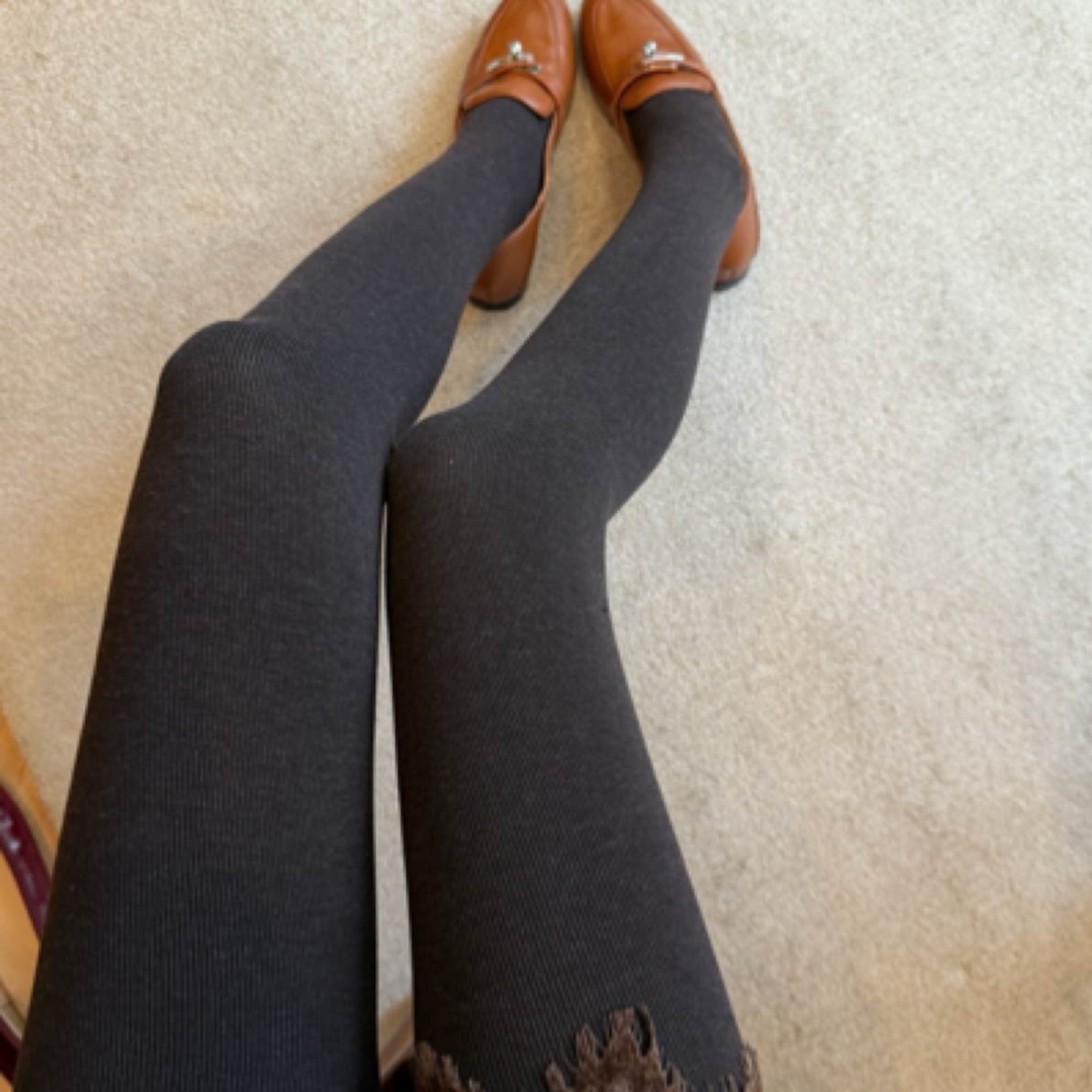 连脚坑条显瘦弹力打底裤袜SY6091