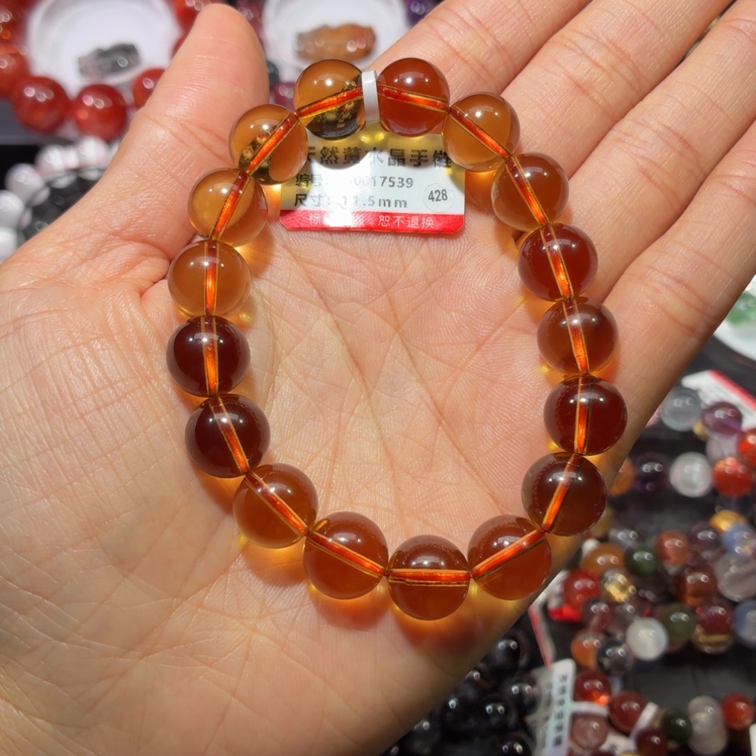 八***妹水晶手链未镶嵌黄水11.5