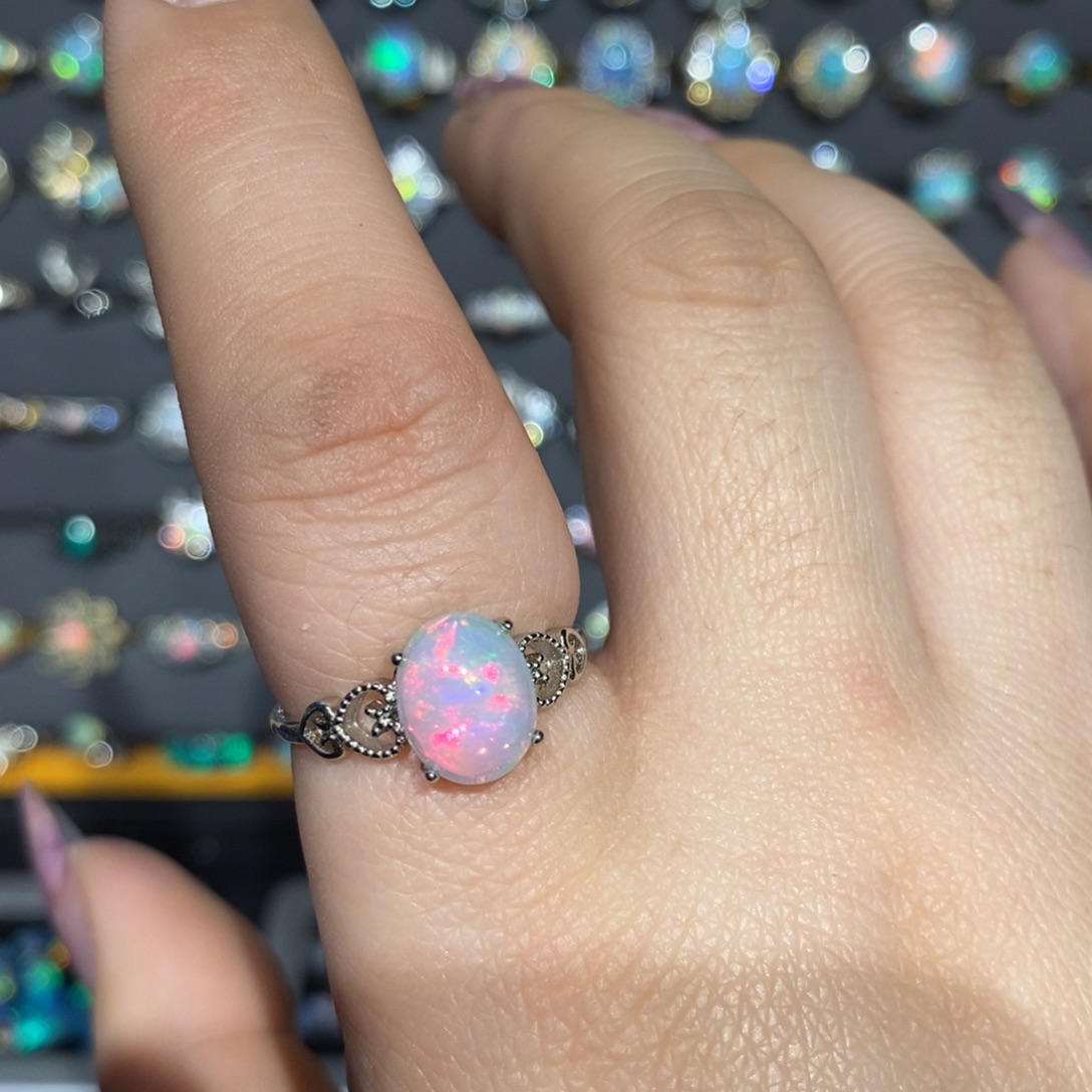 欧泊银S925镶嵌戒指