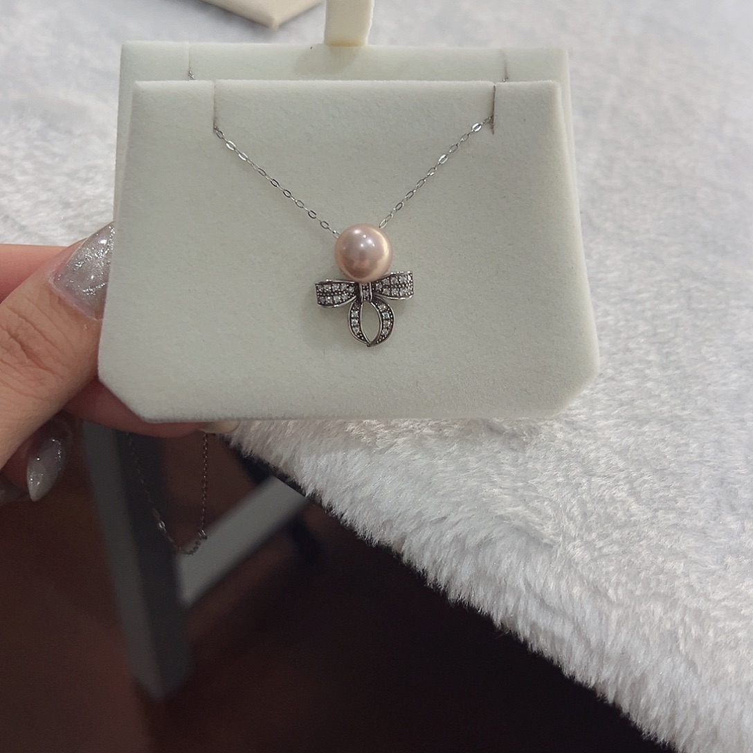 淡水珍珠银S925镶嵌吊坠(赠链)