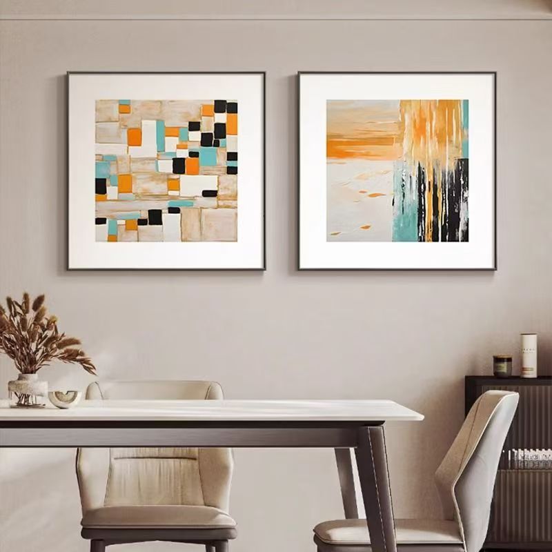 【梦泽墨影】北欧风抽象肌理感画适用于餐厅客厅沙发背景墙装饰画