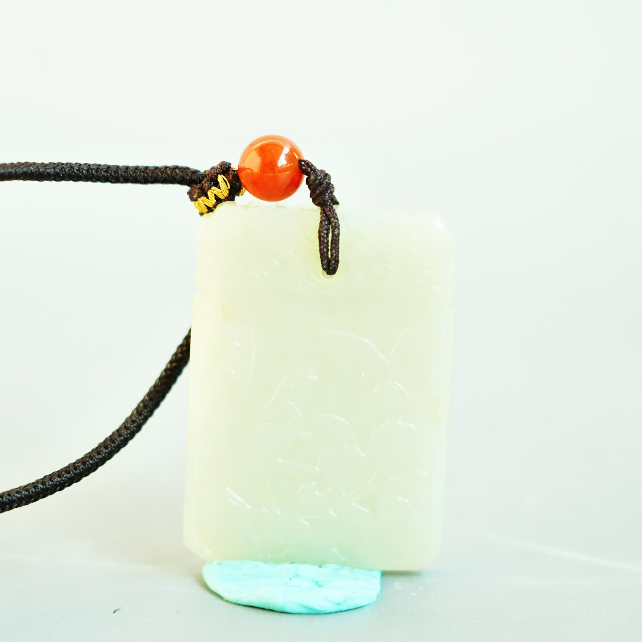 文华开物第19期拍品 12 清代 和田白玉花鸟牌