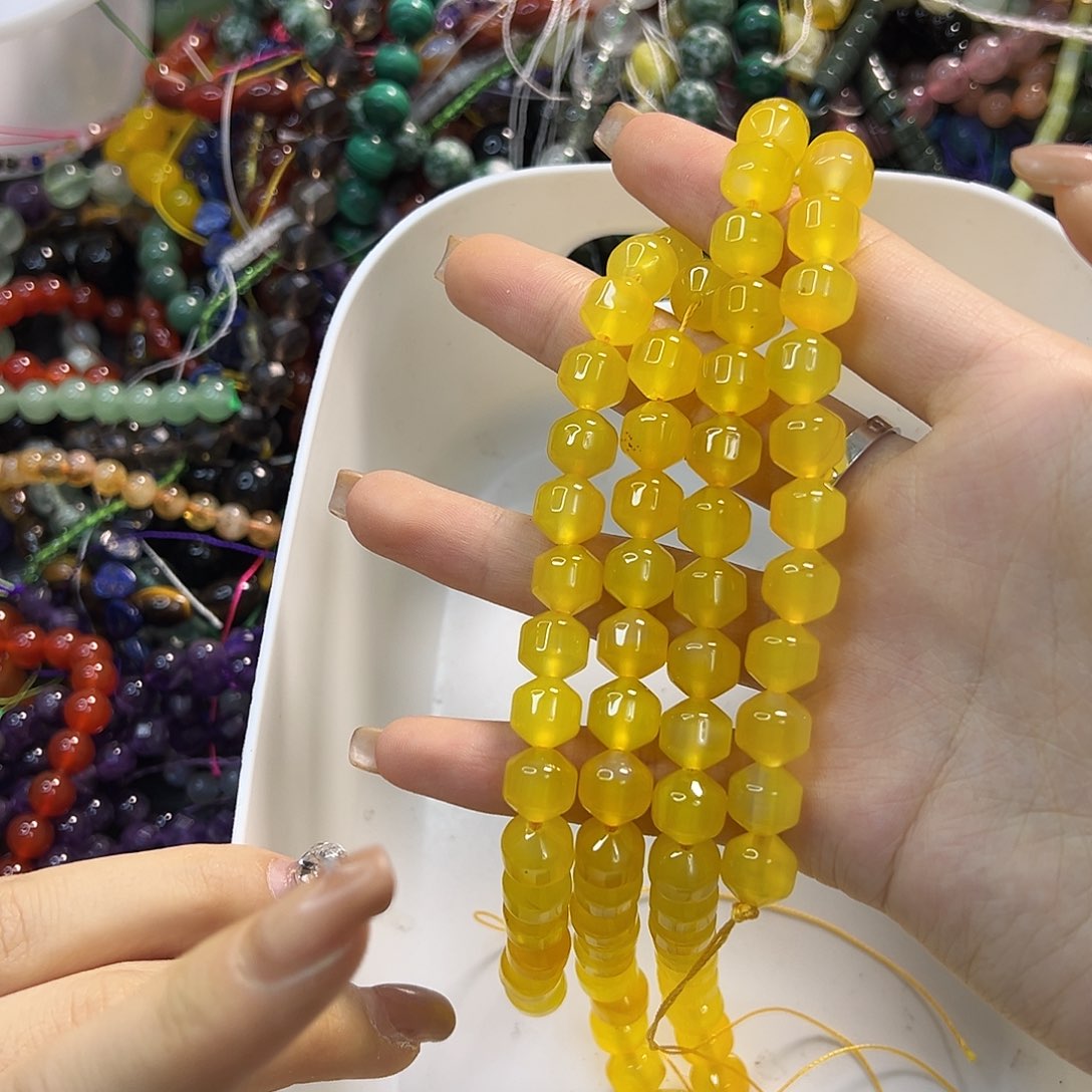 玛瑙/玉髓合金珠宝半成品蜜蜡黄玛瑙卡10一条