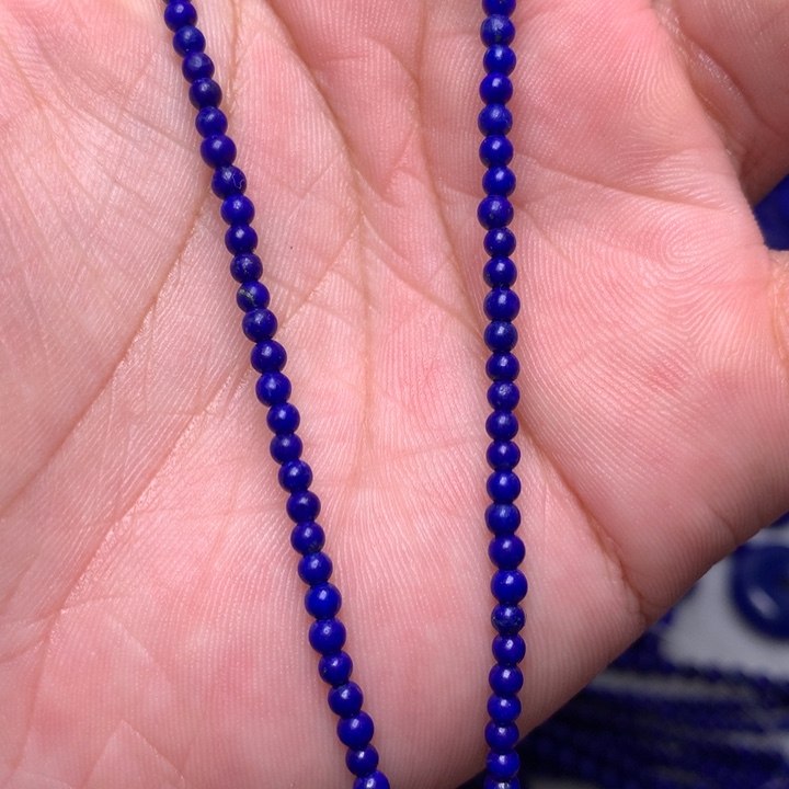 青金石未镶嵌3mm小米珠39cm