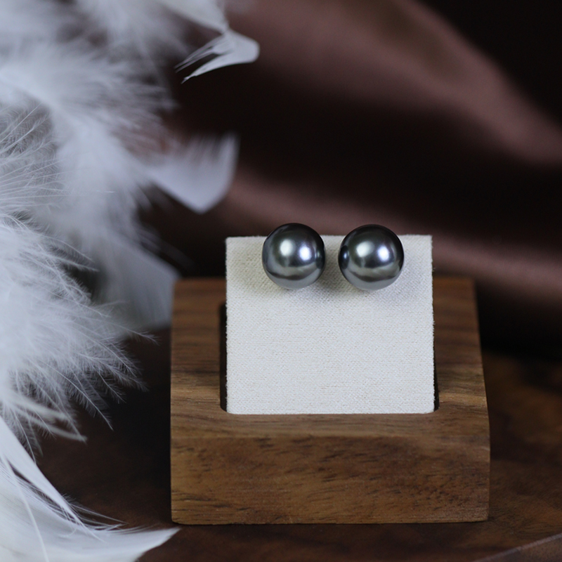 非金属仿珍珠耳饰 太妃绿耳钉925轻奢时尚经典气质简约百搭