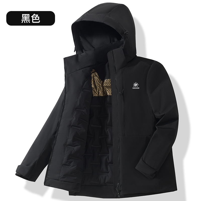 【铠家石头系列】秋冬加绒棉服男户外防水棉衣保暖情侣连帽运动外套