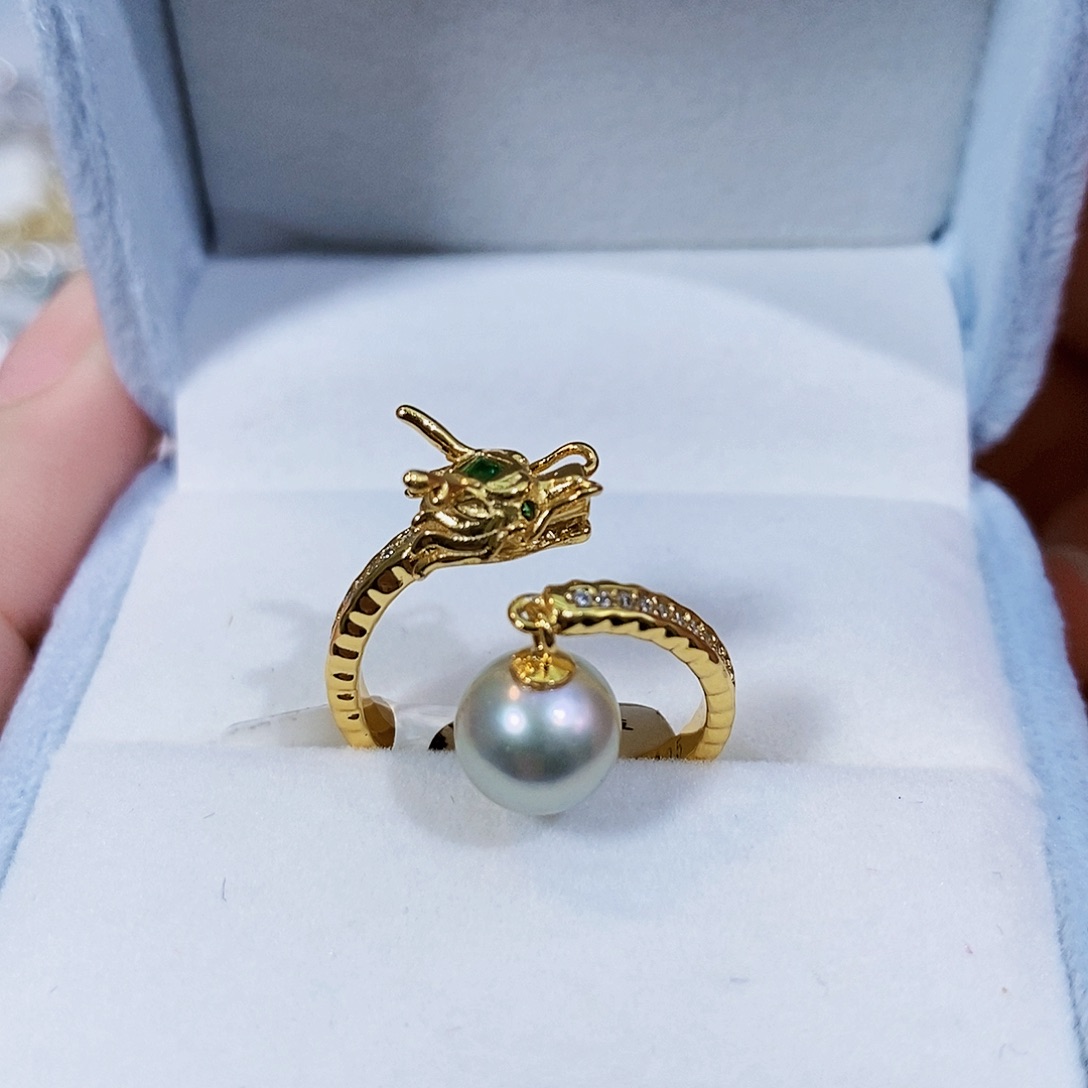 海水珍珠女神节特价真多麻戒指不退不换8-8.5银S925镶嵌