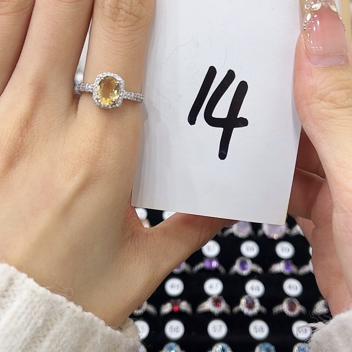 S***徐黄晶戒指银S925镶嵌