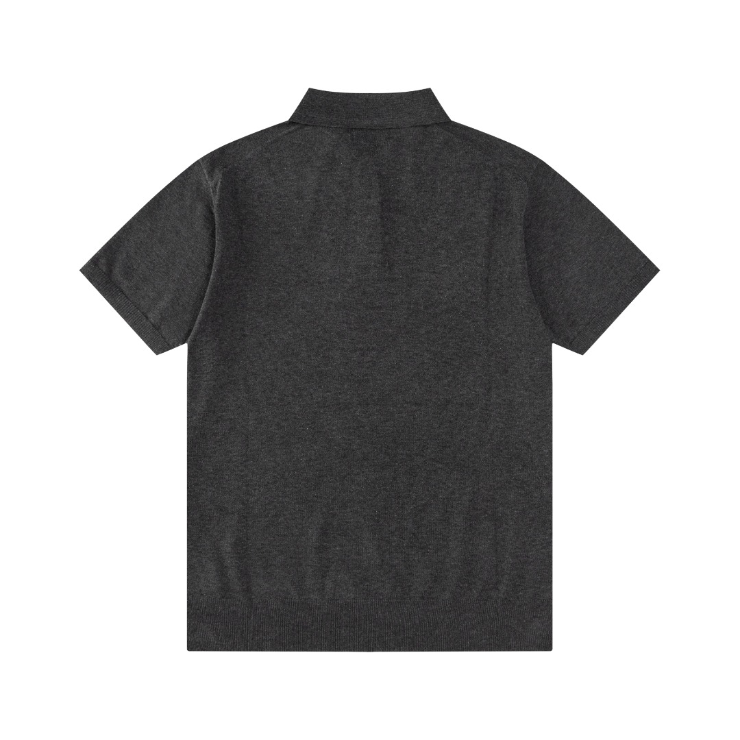 骑士老钱3颗扣针织polo短袖纯色百搭休闲商务轻熟男装夏季