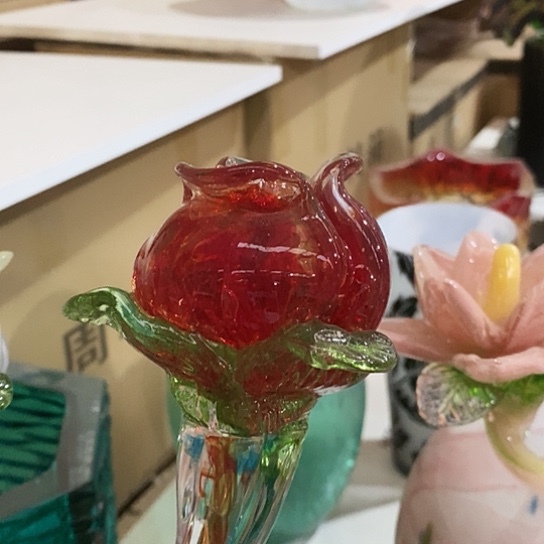 琉璃花瓶高45厘米宽6厘米