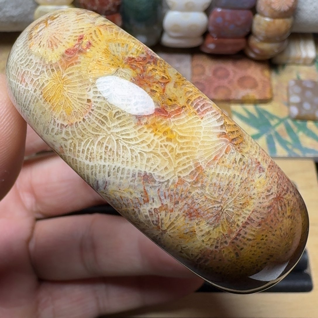 硅化玉天然有机玉石保真色未镶嵌56圈口