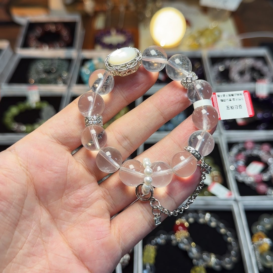 水晶手链合金U*天然水晶紫色手串