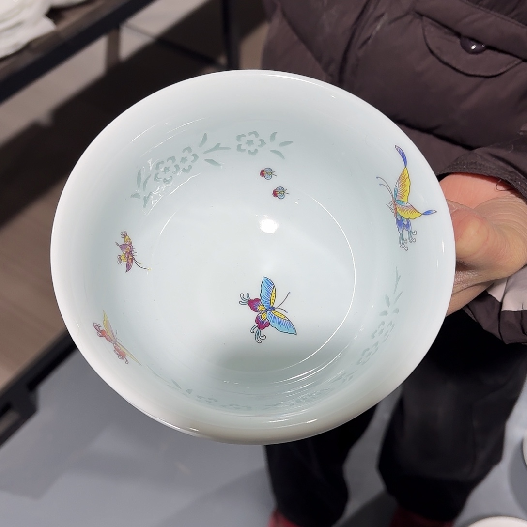 景德镇陶瓷珐琅釉面碗二个