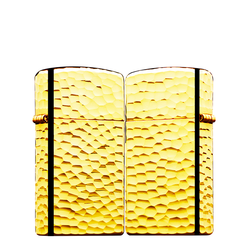 ZIPPO/之宝打火机镀金纤巧窄机【陨石坑】原装正品男女士友送礼DYJ1
