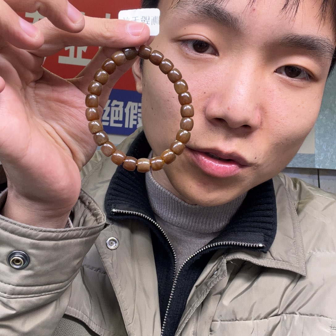 和田玉手链未镶嵌多样性直切珠卡8新疆满糖彩