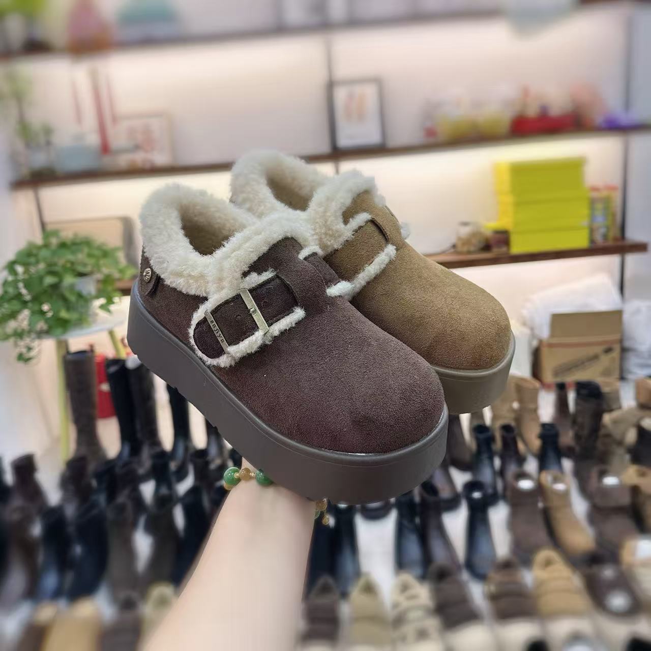 5025韩版厚底保暖棉鞋 时尚休闲勃肯鞋