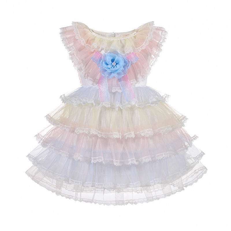 儿童女宝公主裙女孩蓬蓬夏季蕾丝洋气公主裙女童宝宝必备连衣裙