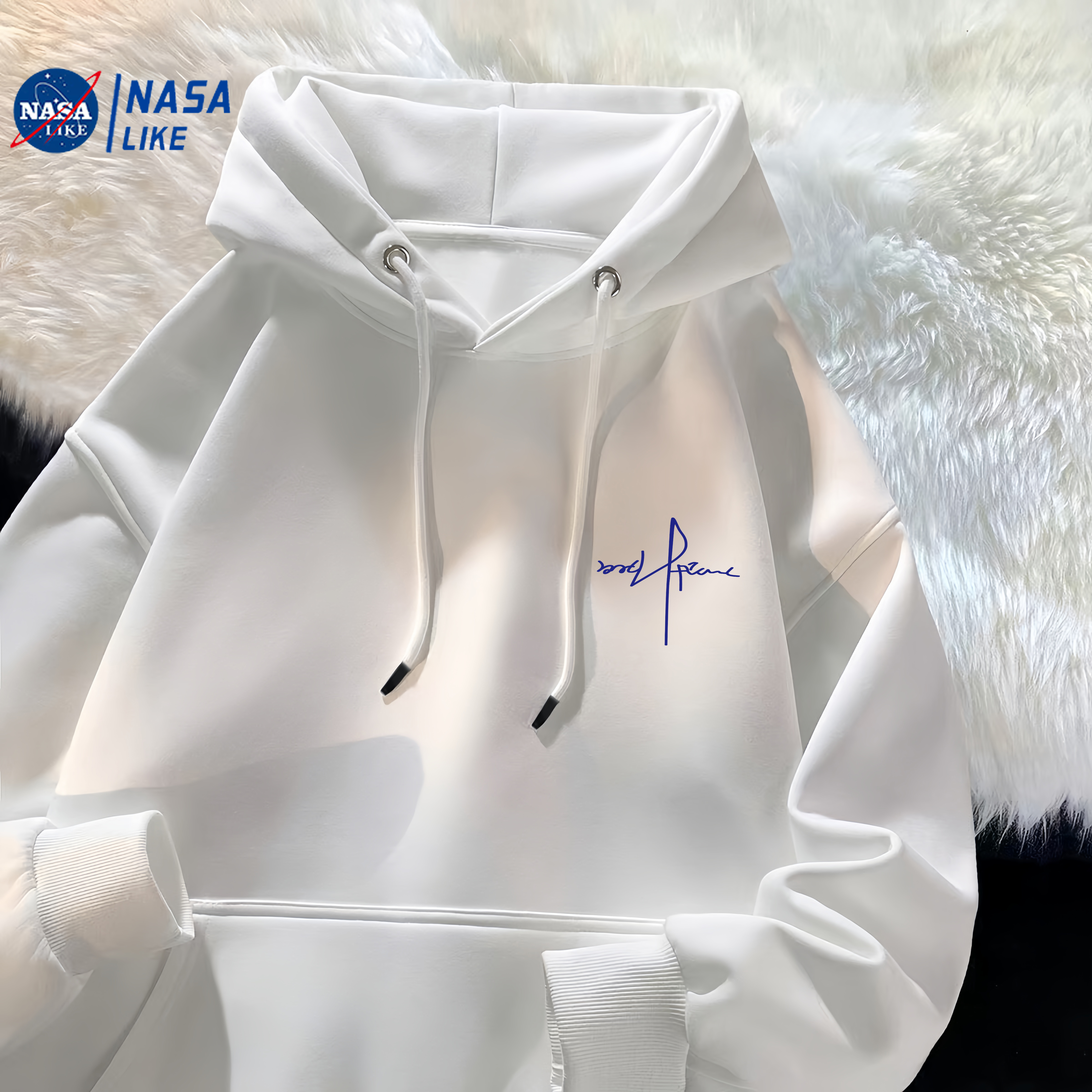NASALIKE联名连帽卫衣男士潮牌宽松重磅春秋季休闲套头帽衫情侣款