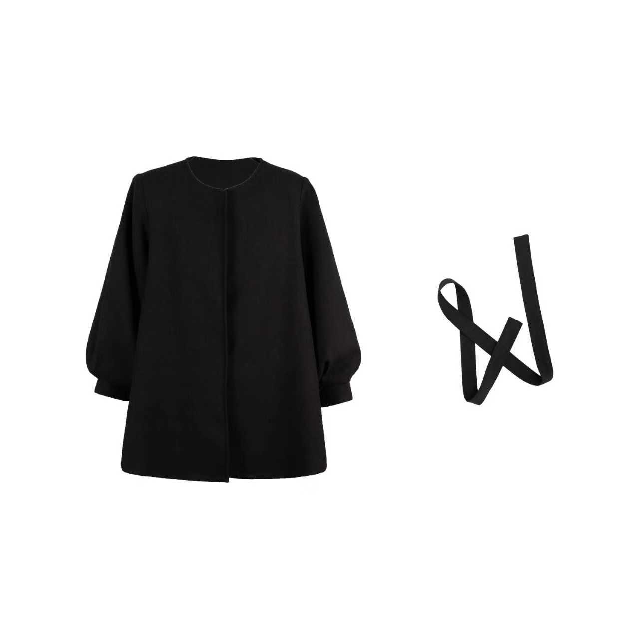 YOLOLITE【东风破】3531冬季新款气质系显瘦灯笼袖设计感外套大衣