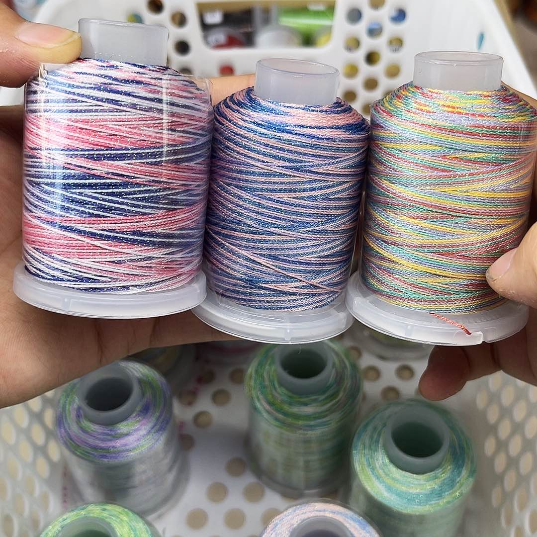 孤品6股星空段染股线 紫色系3个180m