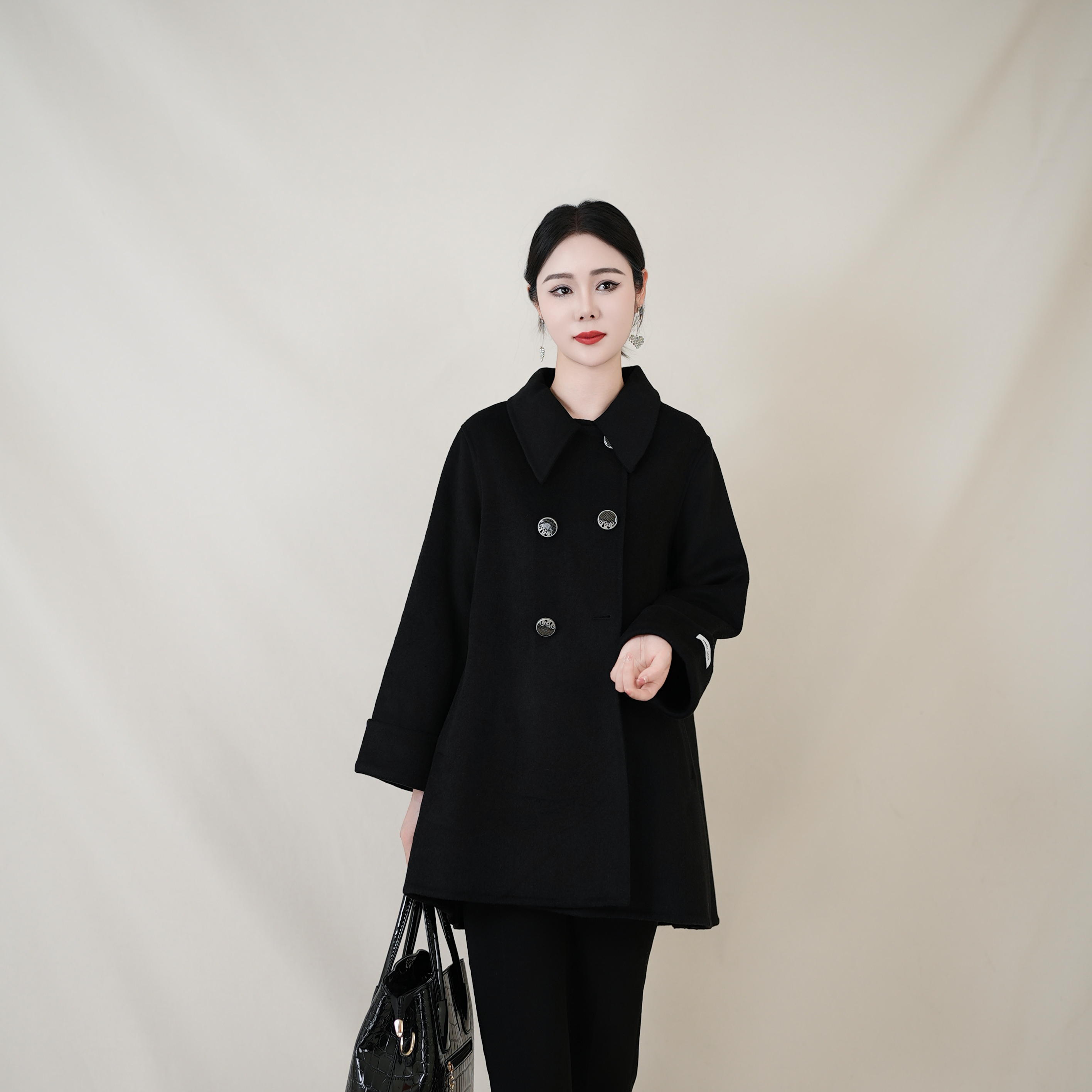 Falaibang/法莱邦2201-22黑色羊毛外套