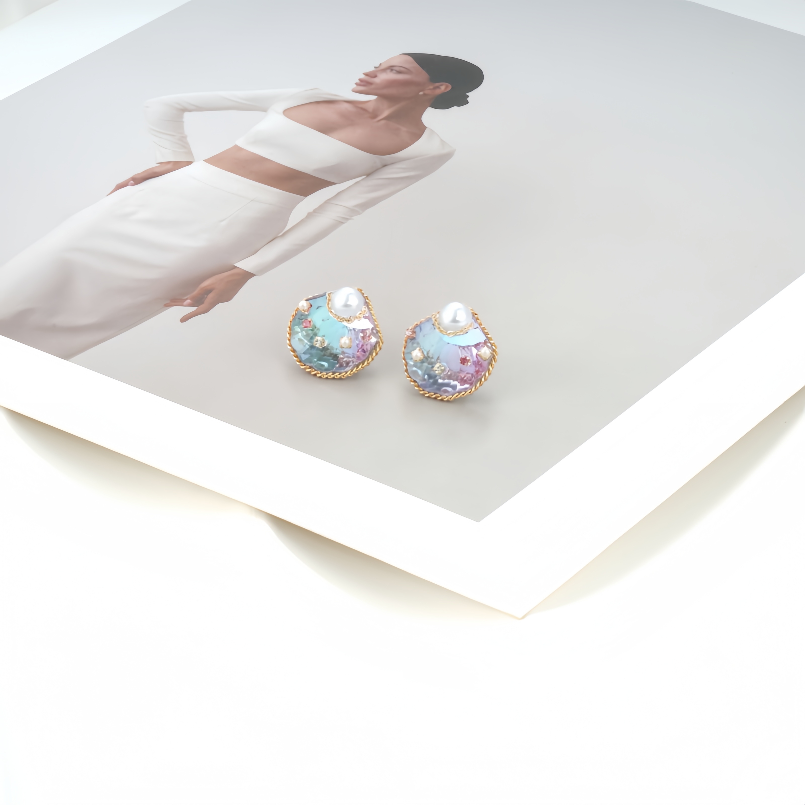 铜合金仿水晶耳饰 耳环9844