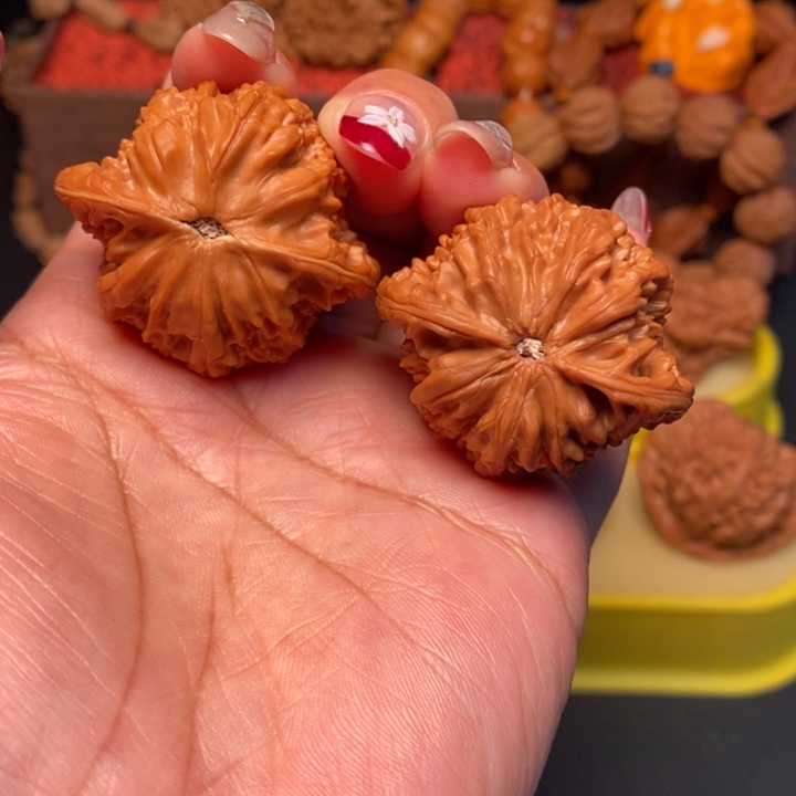 吊坠文玩核桃40全品红皮山地磨