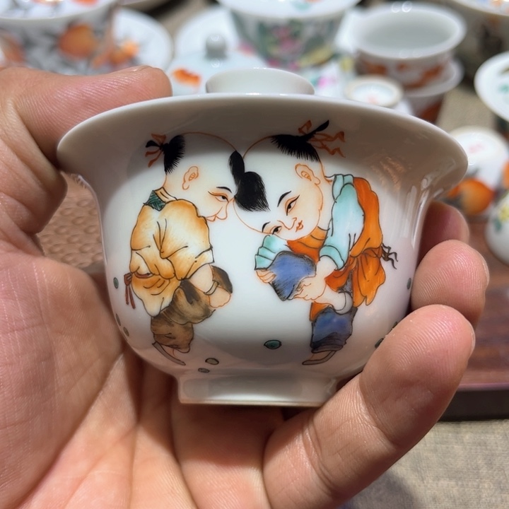 纯手绘精品盖碗杯