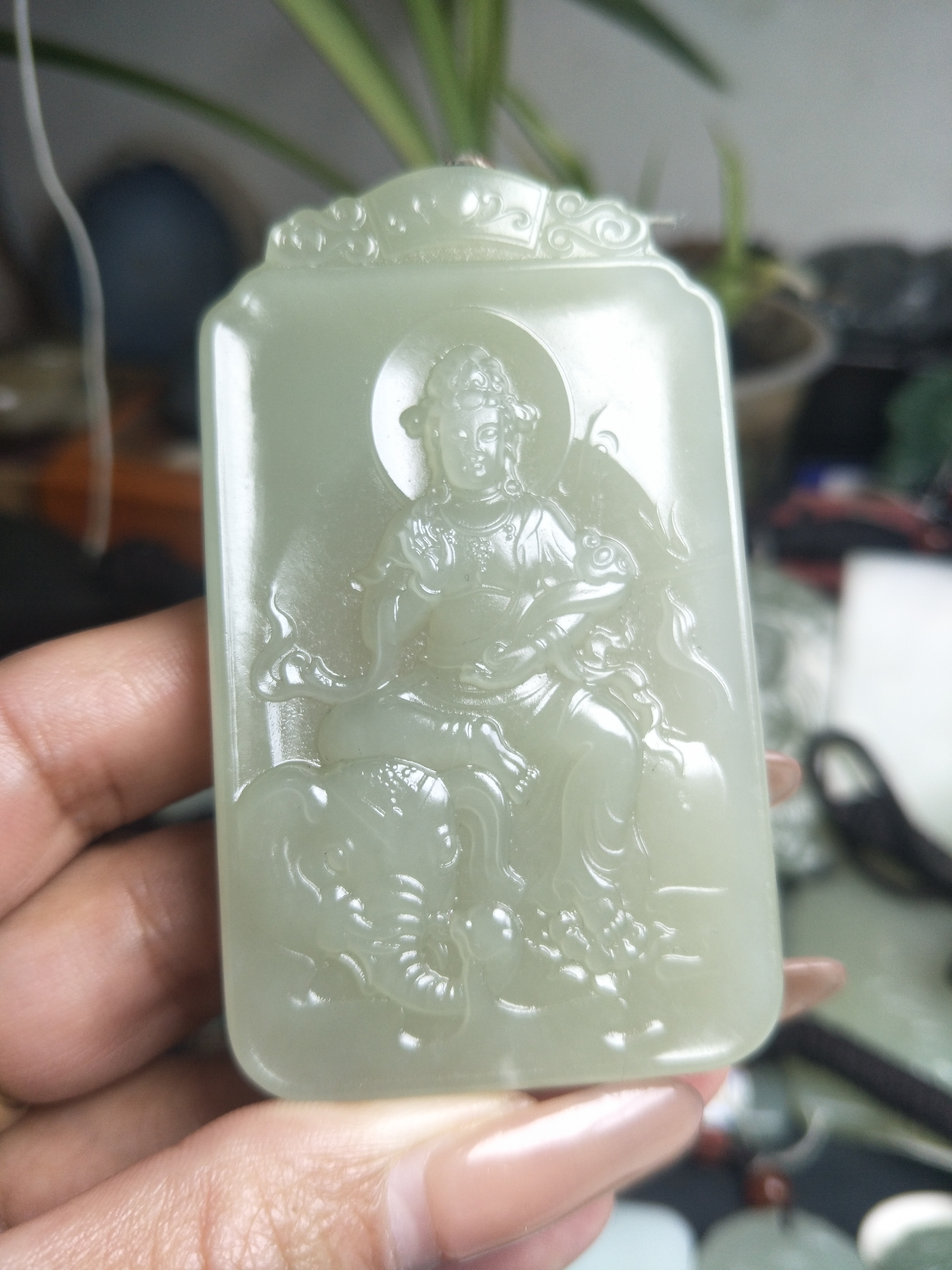 和田玉山料观音牌子