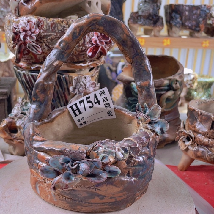 紫砂花盆景德镇陶瓷754瑕疵点赞