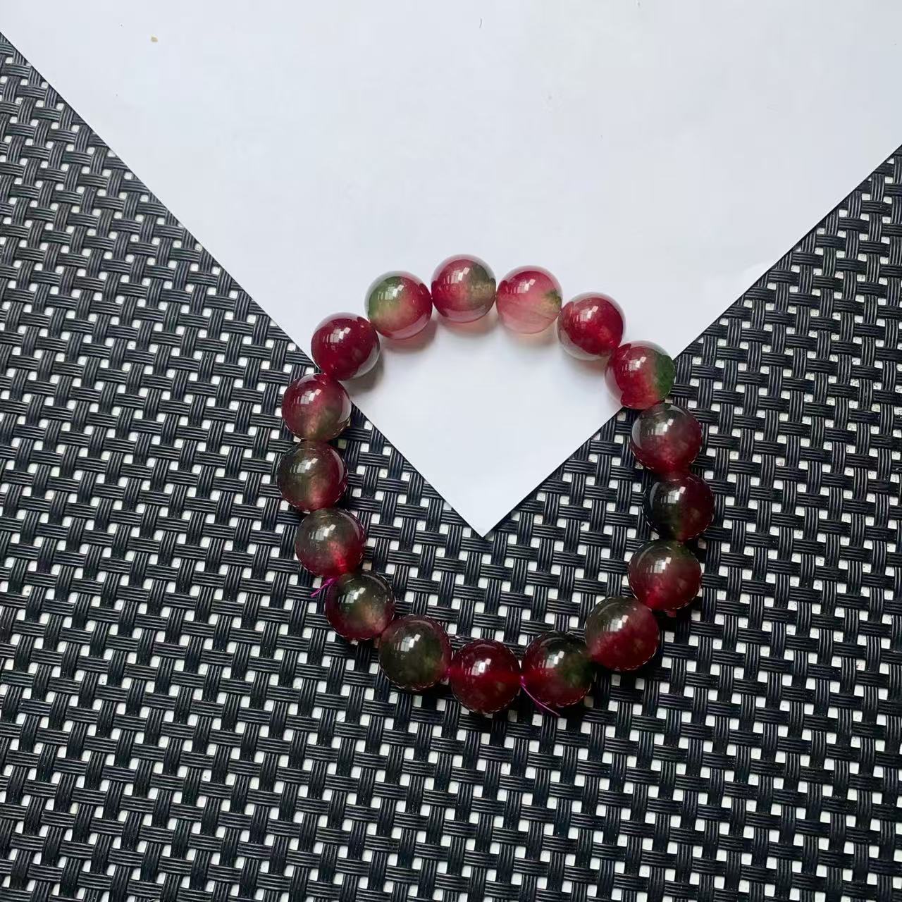 [石矿]A777透红绿手链12M