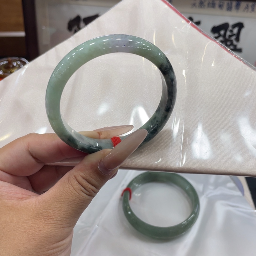 翡翠未镶嵌手镯天然缅甸翡翠58圈