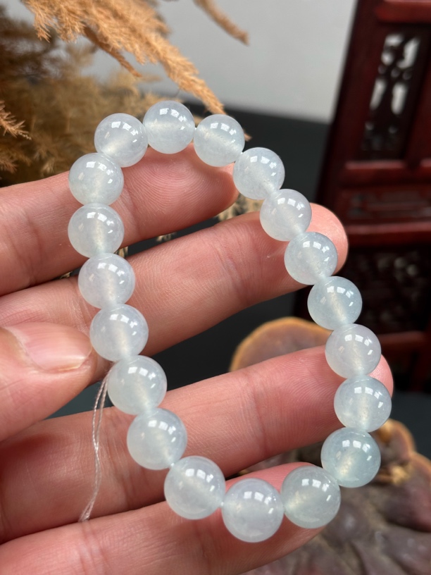 缅甸安然翡翠a货 冰蓝胶卡10*19颗