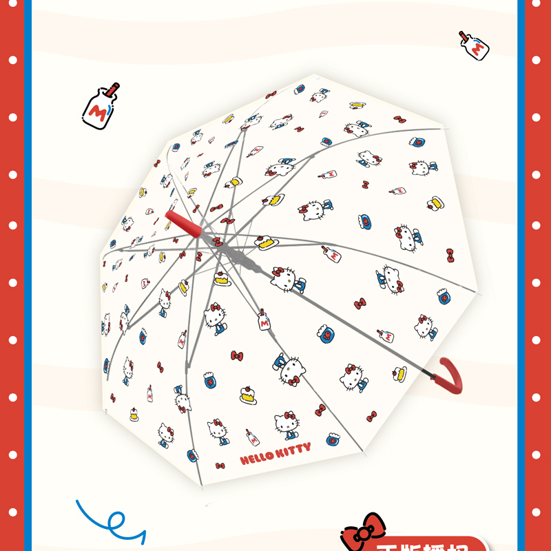 3号透明满印款kitty长柄雨伞hellokitty伞雨伞可爱