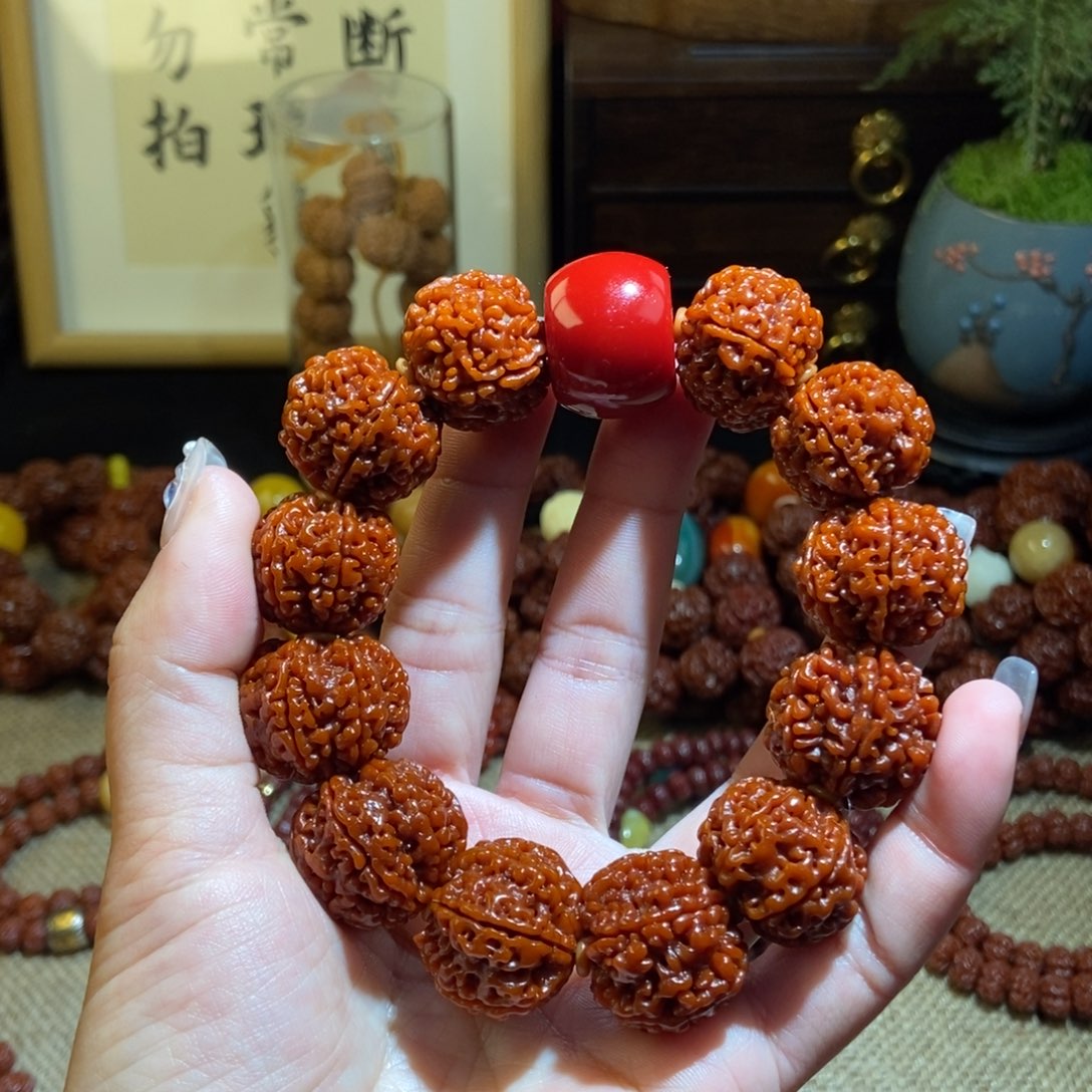 金刚菩提手串236玉化红