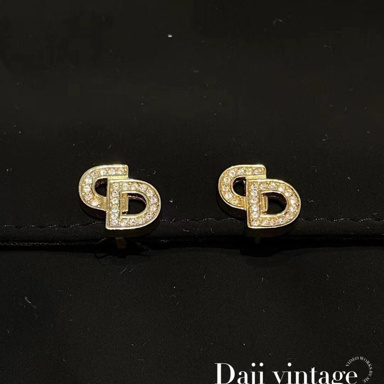 99新 DIOR/迪奥 大吉中古/Dior迪奥cd满钻耳夹
