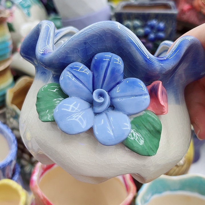 多肉绿植陶瓷花盆9.9包邮，有孔