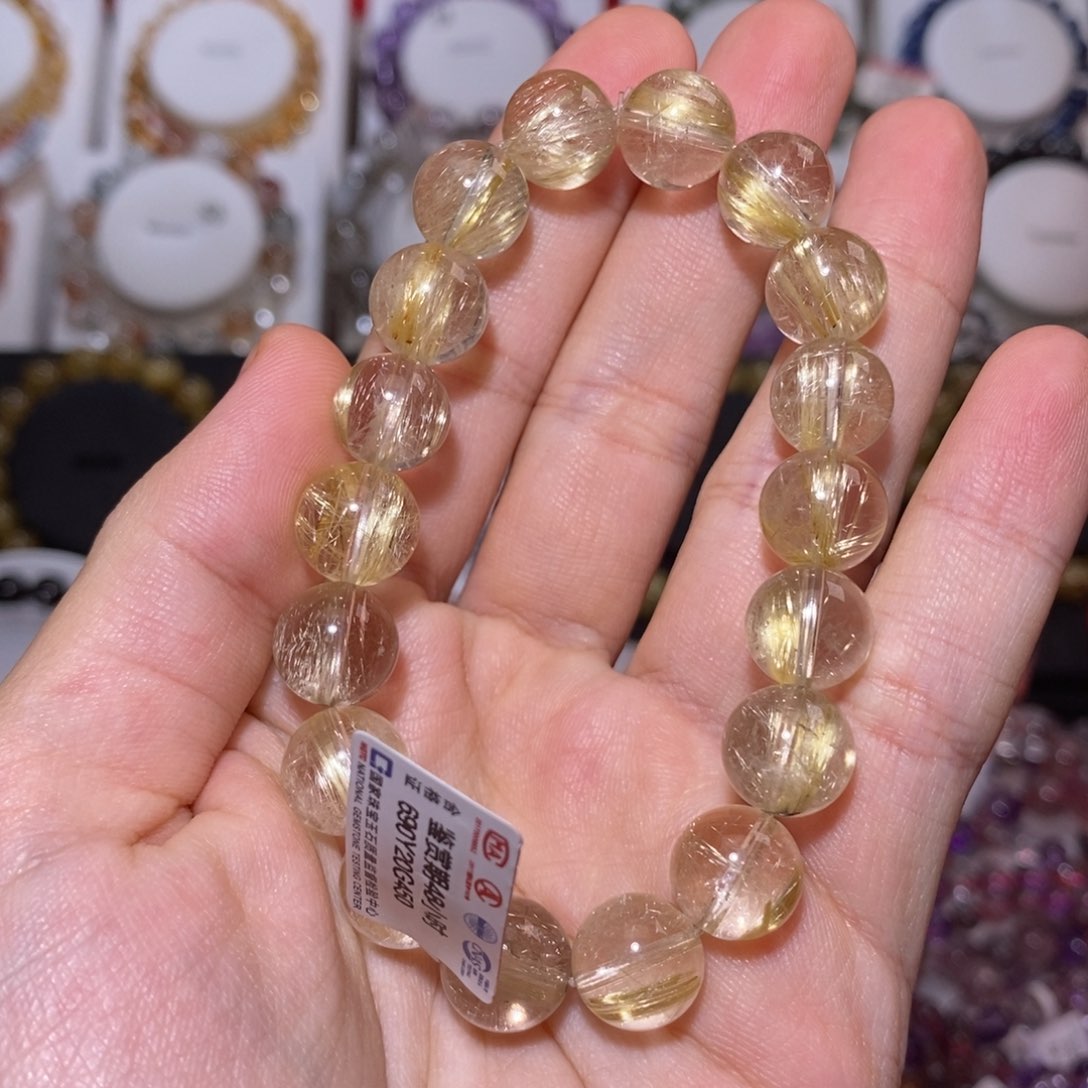 【闪购商品】发晶手串未镶嵌@*D维纳斯金发10.9mm