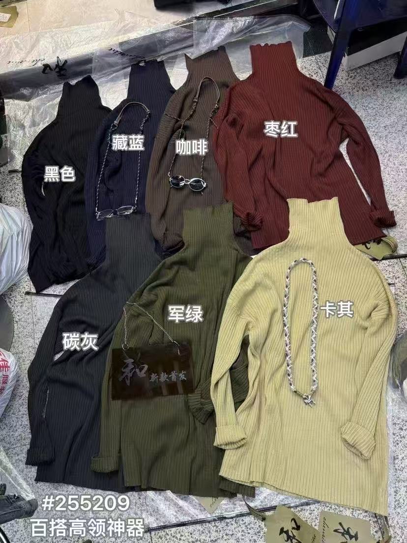 和255209经典百搭高领针织衫上衣保暖打底衫ins秋冬壹贰叁