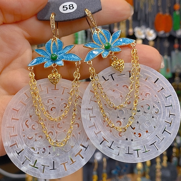 翡翠未镶嵌耳饰翡翠