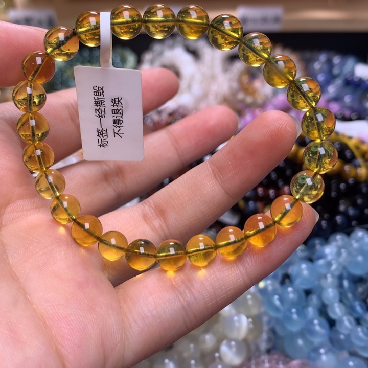 未镶嵌手串水晶7.1蓝珀