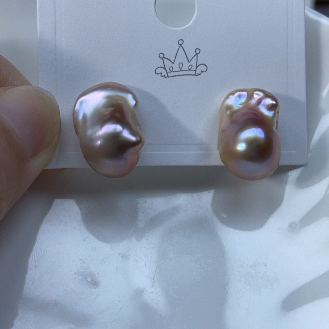 淡水珍珠耳钉银S925镶嵌特价096