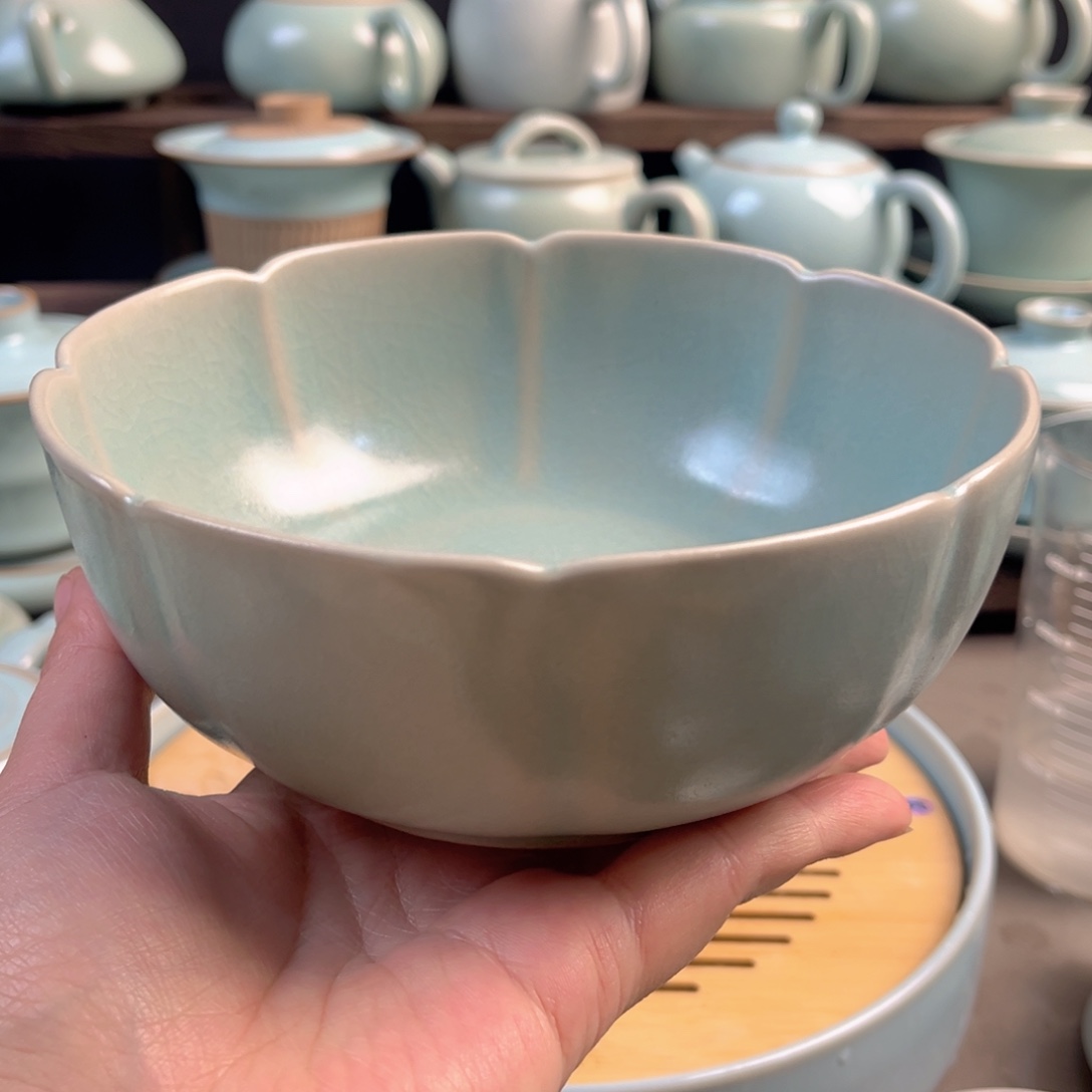 陶摆件瓷仿古釉深口钵