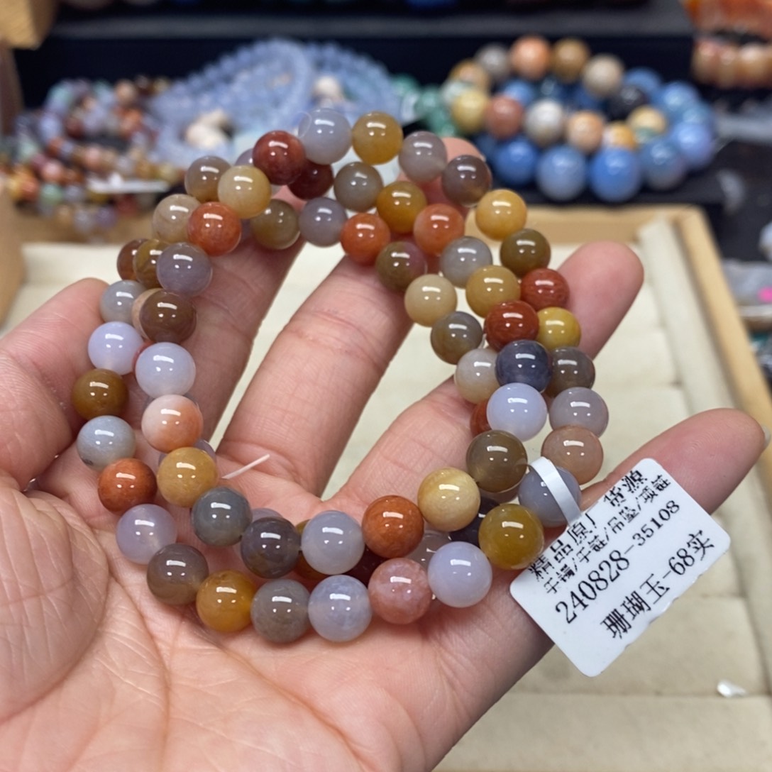 硅化珊瑚（珊瑚玉）手链未镶嵌266