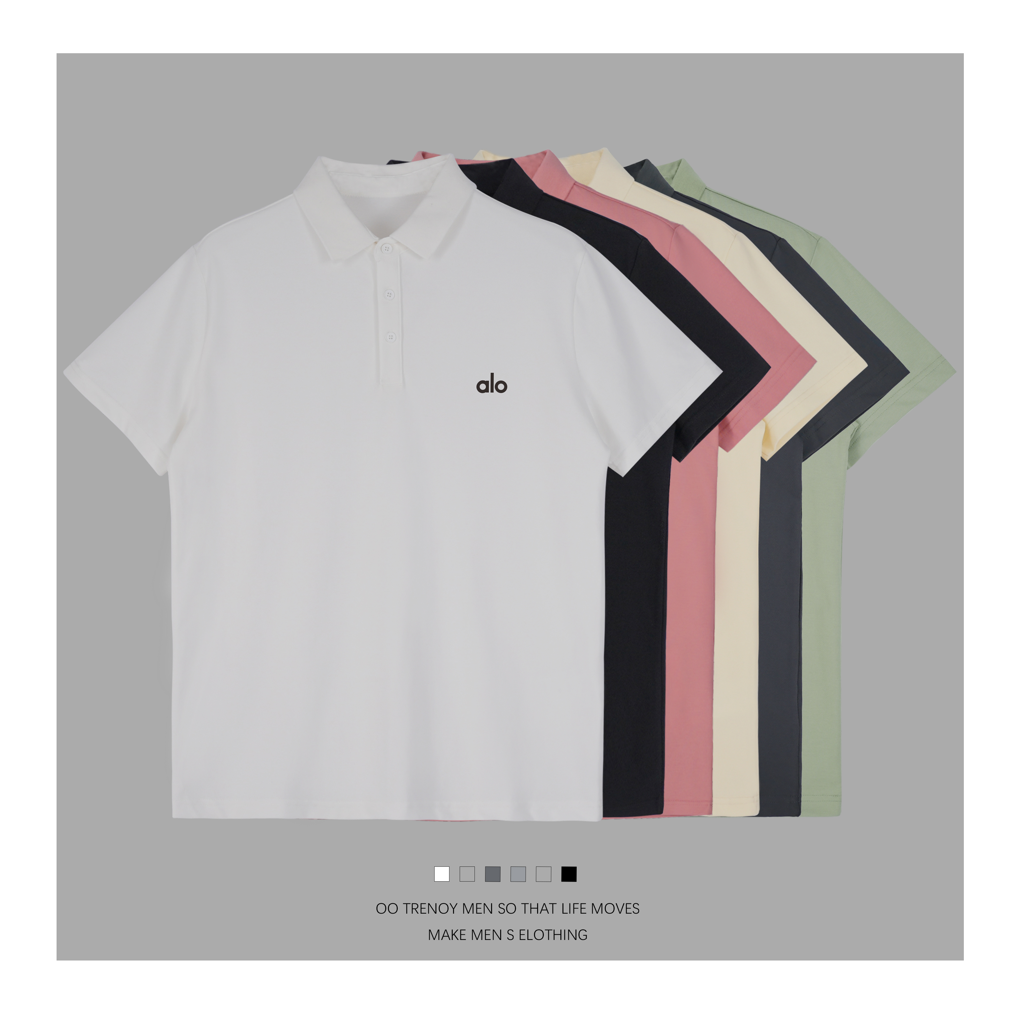 经典AL0款POLO衫商务休闲宽松极简印花 KF003