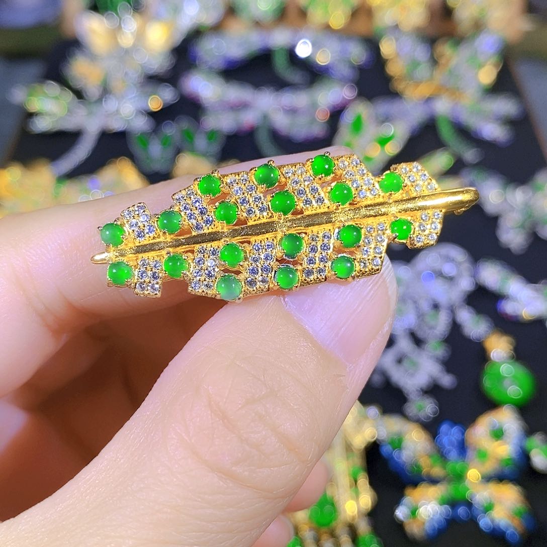 吊坠(不含链)银S925镶嵌翡翠