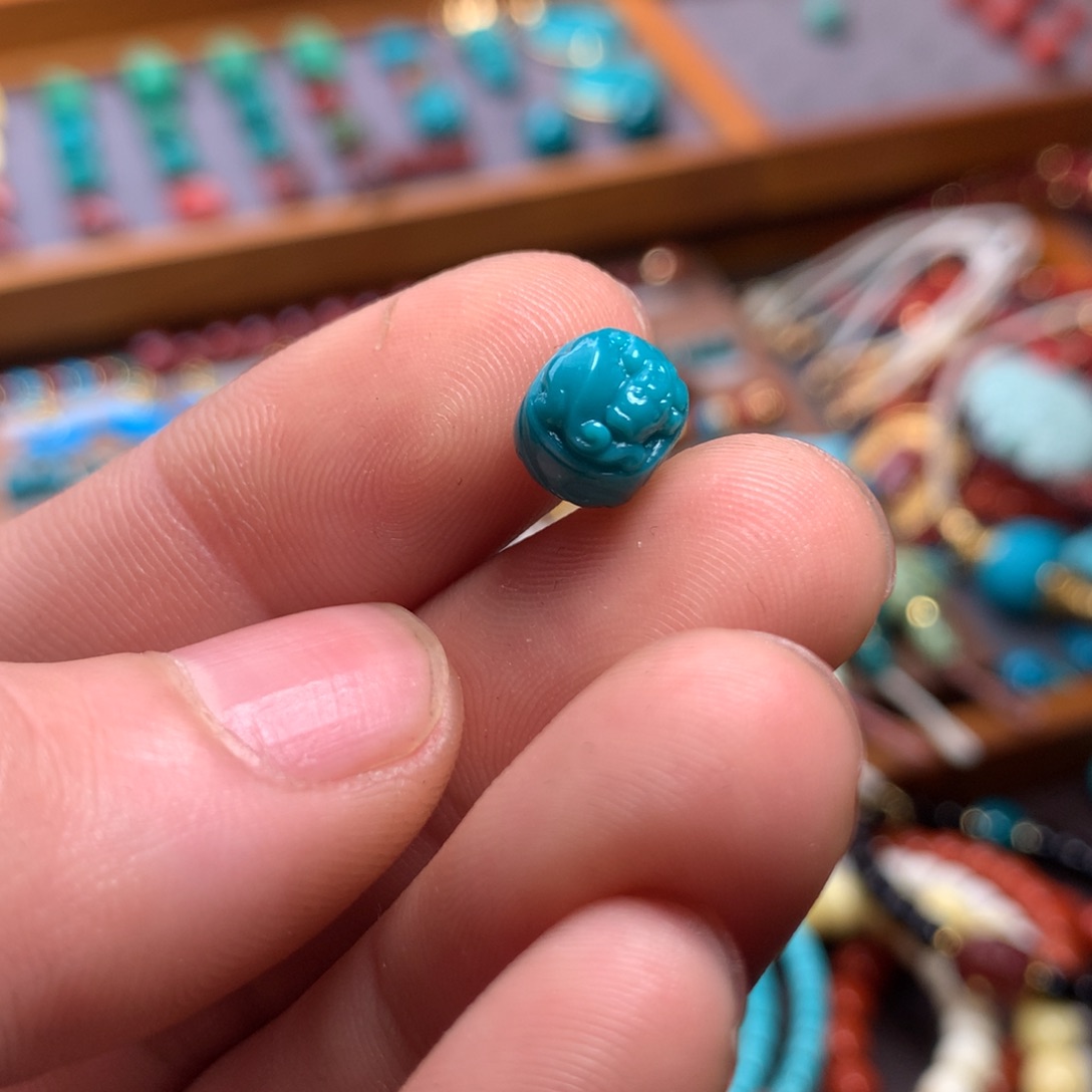 北***餅绿松石未镶嵌王山博古