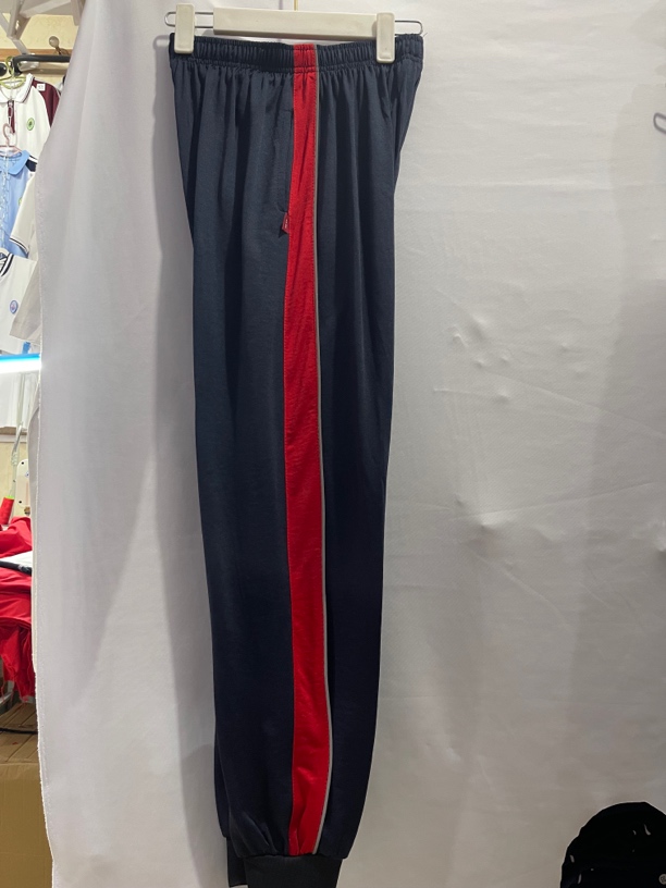 青州校服红宽条束脚校服裤夏季裤适合初高中生小学生男女款校服